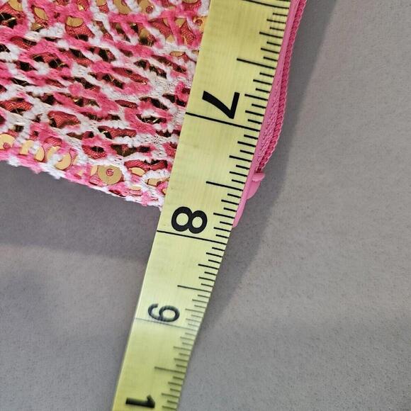 NWT VERA BRADLEY Mesh Sequin Wristlet "Camocat Pink" BLING - Picture 4 of 6